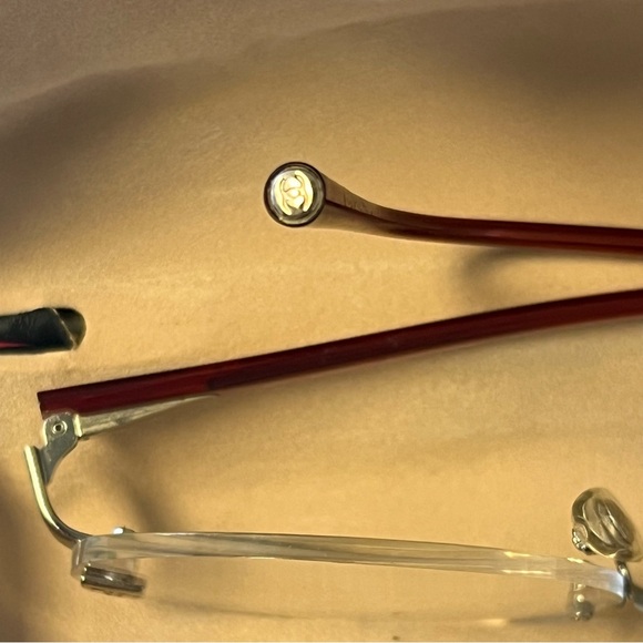 CHANEL Glasses Eyeglass Frames Coco Mark Rimless 2027 c 147 54 18 130 w/ Case - Picture 7 of 16